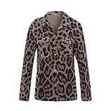 Sweatjacke im Leoprint, taupe 