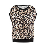 Bluse im Animalprint, schwarz-crema 