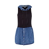 Basic Top SUSI mit Kapuze, dark blue denim 