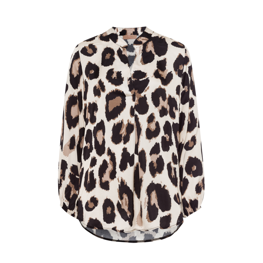 Bluse im Animalprint, crema 