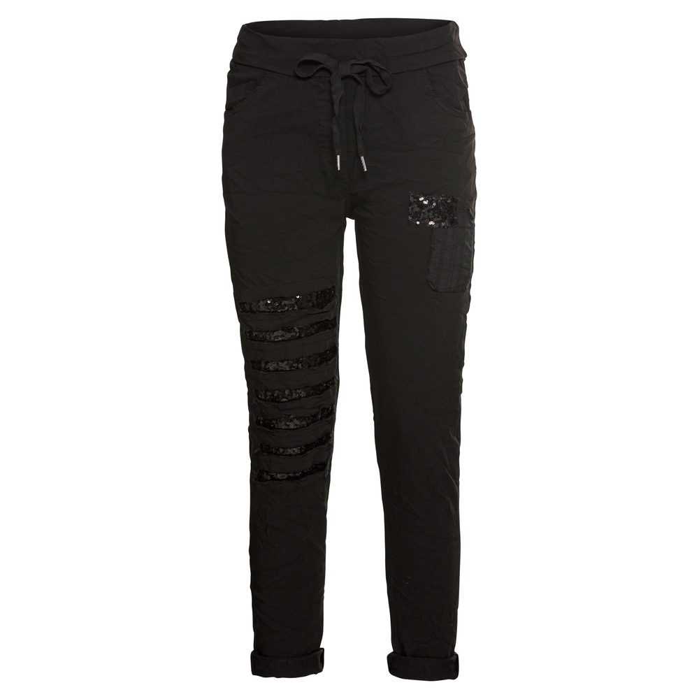 Tredy Fashion Onlineshop Hose Mit Pailletten Schwarz Mode In Größe