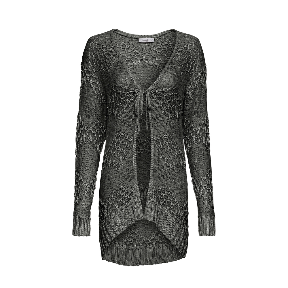 Strickjacke in Lurex-Optik, anthra 3