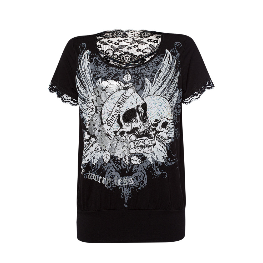 Shirt 'Queen Skull', schwarz 
