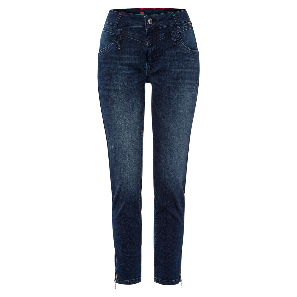 Jeans mit Reißverschluss, dark blue denim 52