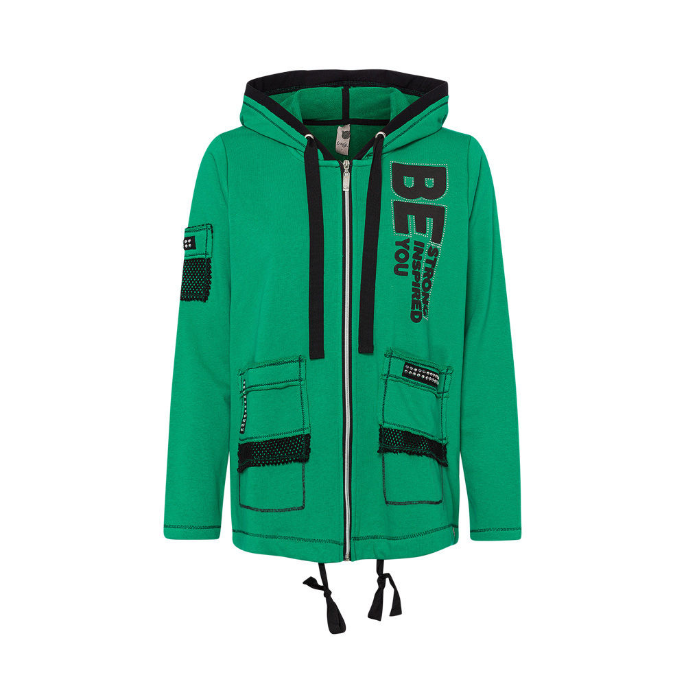 Sweatjacke 'Be strong', india green 