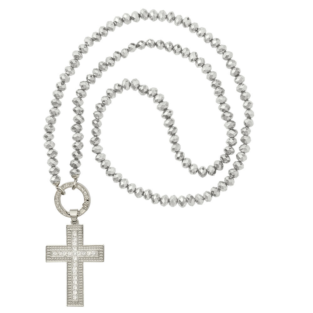 Kette 'Kreuz', silber -