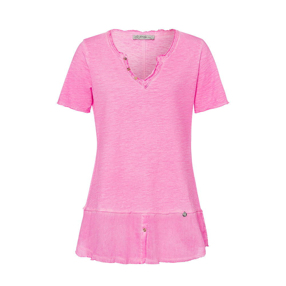 Shirt mit Hemdsaum, pink fluro 5