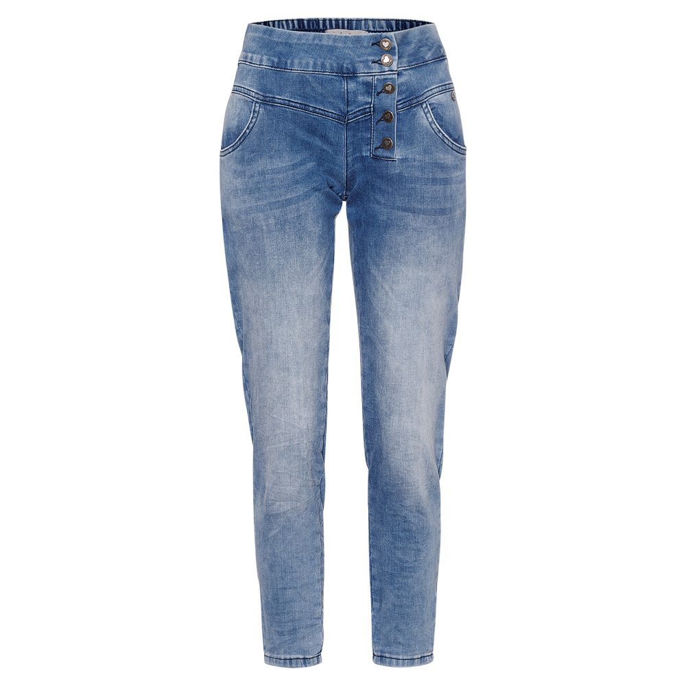 Jeans mit Knopfleiste, blue denim 44