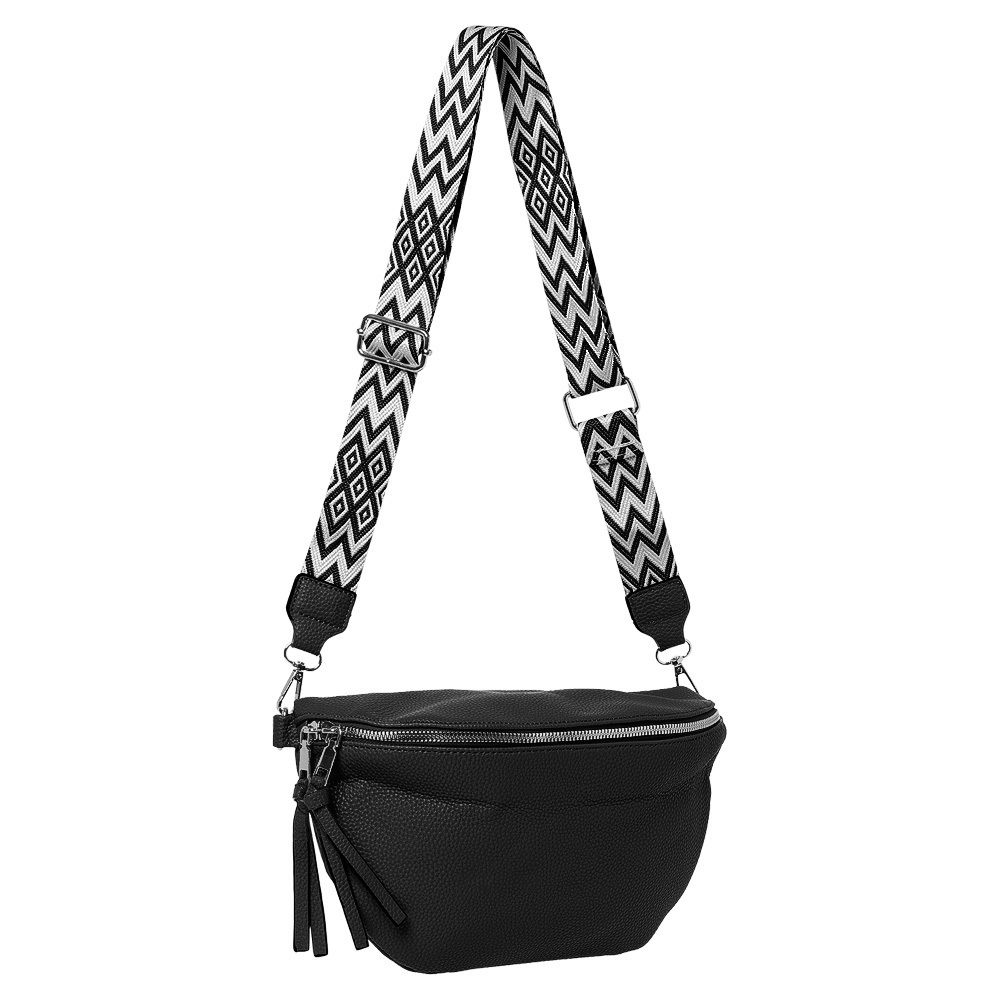 Schultertasche, schwarz -