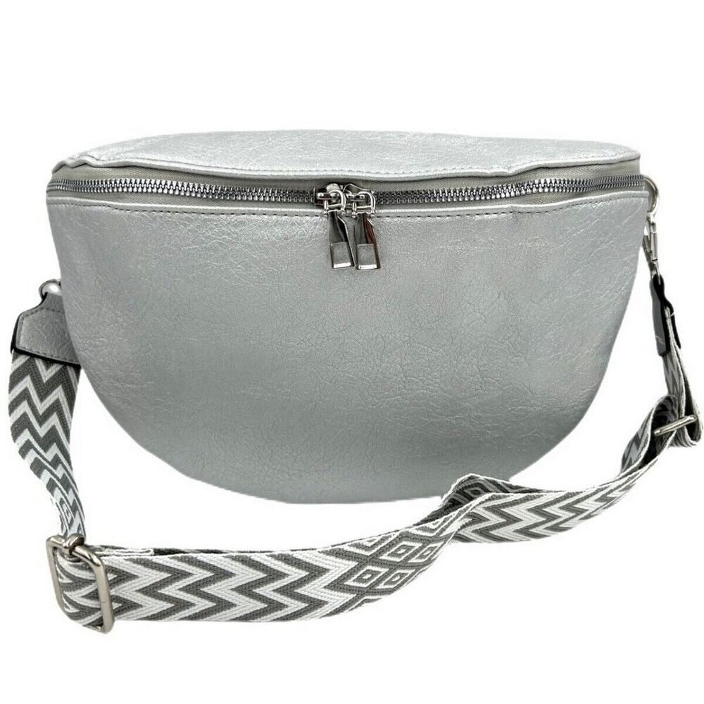 Schultertasche, silber -