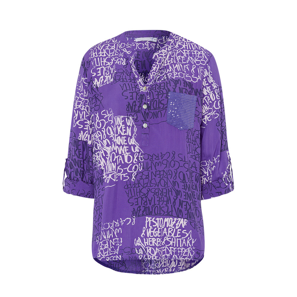 Bluse im Alloverprint, purple flash 