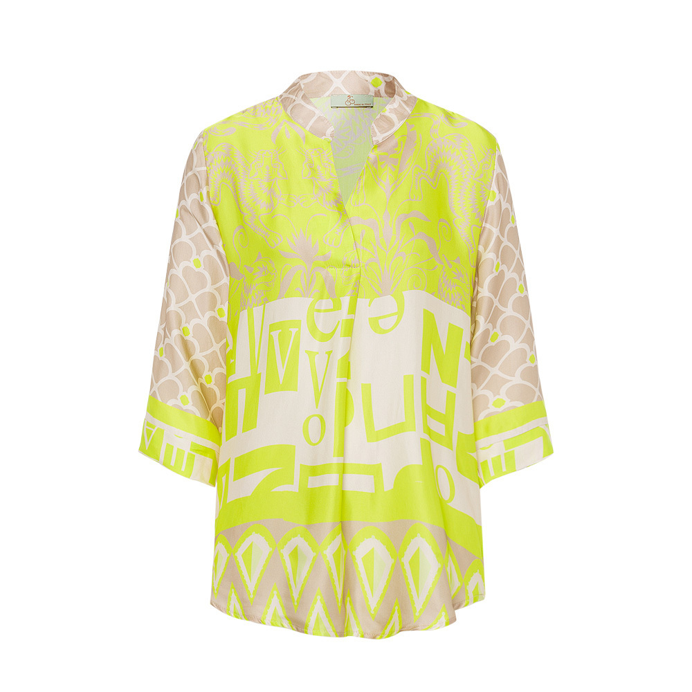 Bluse im Alloverprint, lime 1