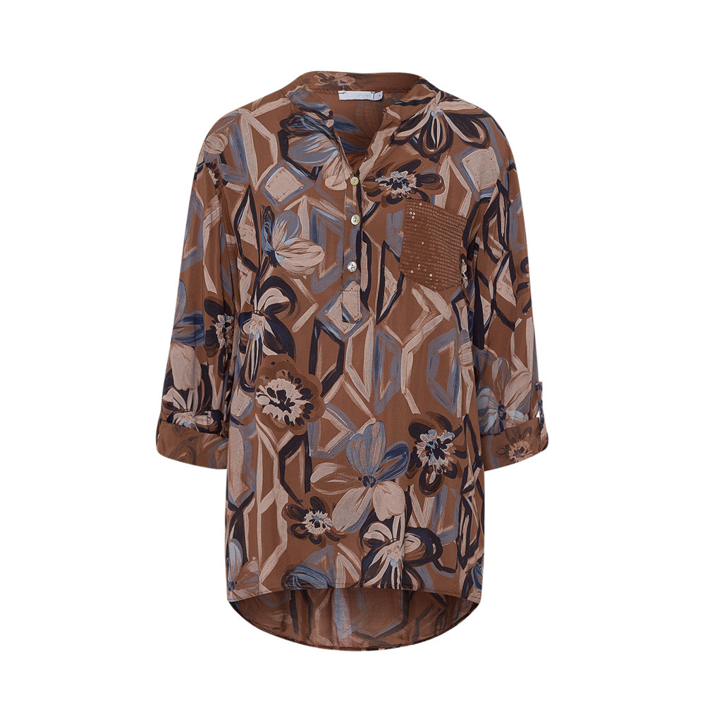 Bluse mit Pailletten, cappuccino 3