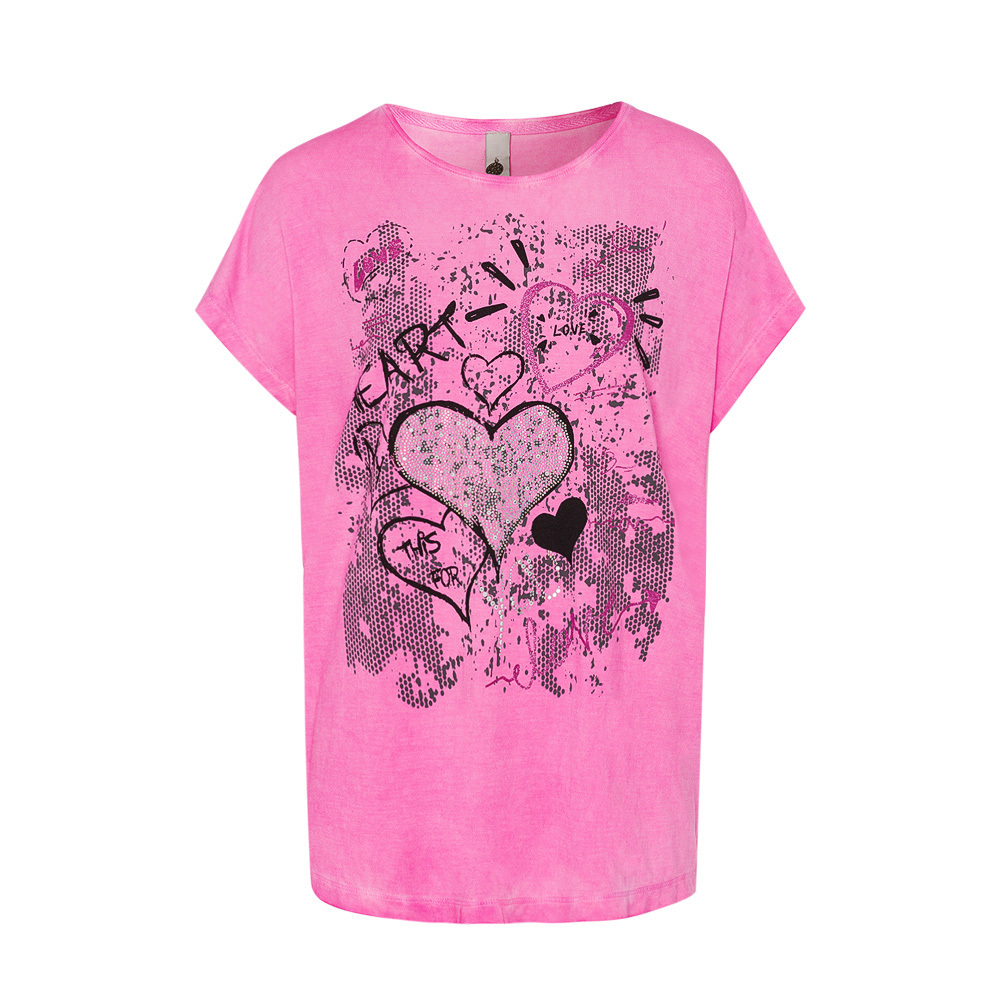 Shirt 'Heart', pink fluro 