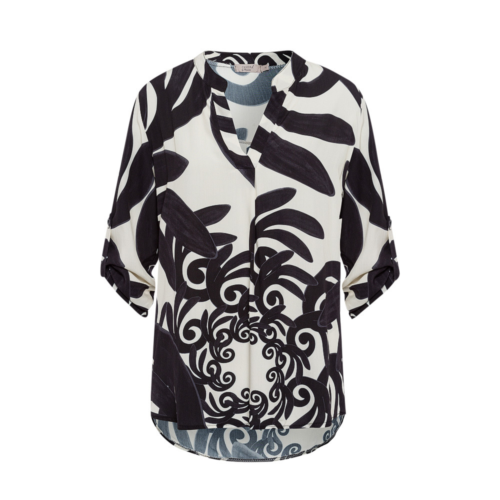 Bluse im Alloverprint, schwarz 2