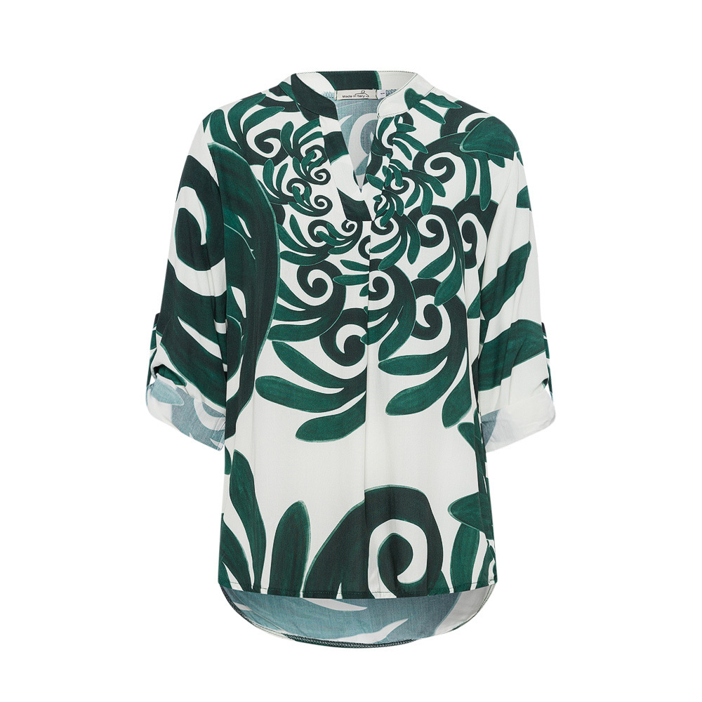 Bluse im Alloverprint, forest green 5