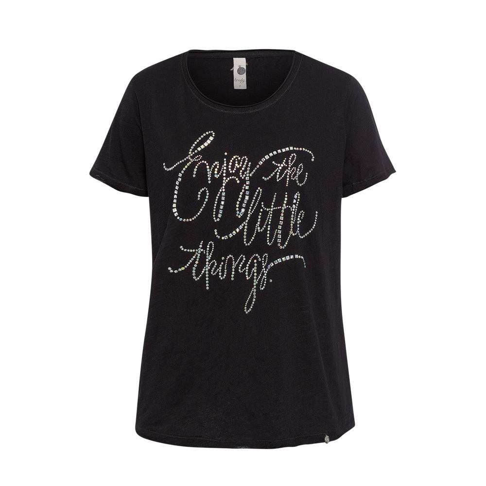 Shirt mit Lettering, schwarz 