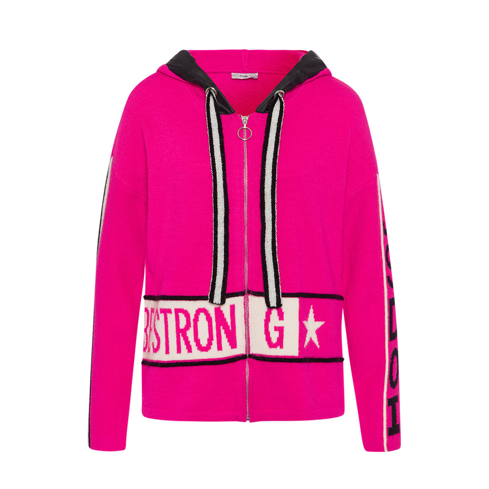 Strickjacke 'Be strong', pink flash 