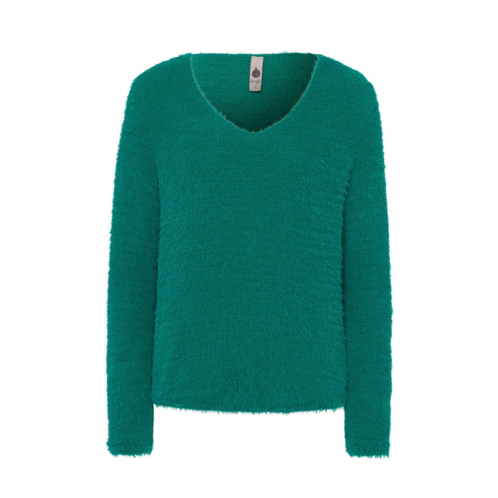 flauschiger Strickpullover, caribbean 