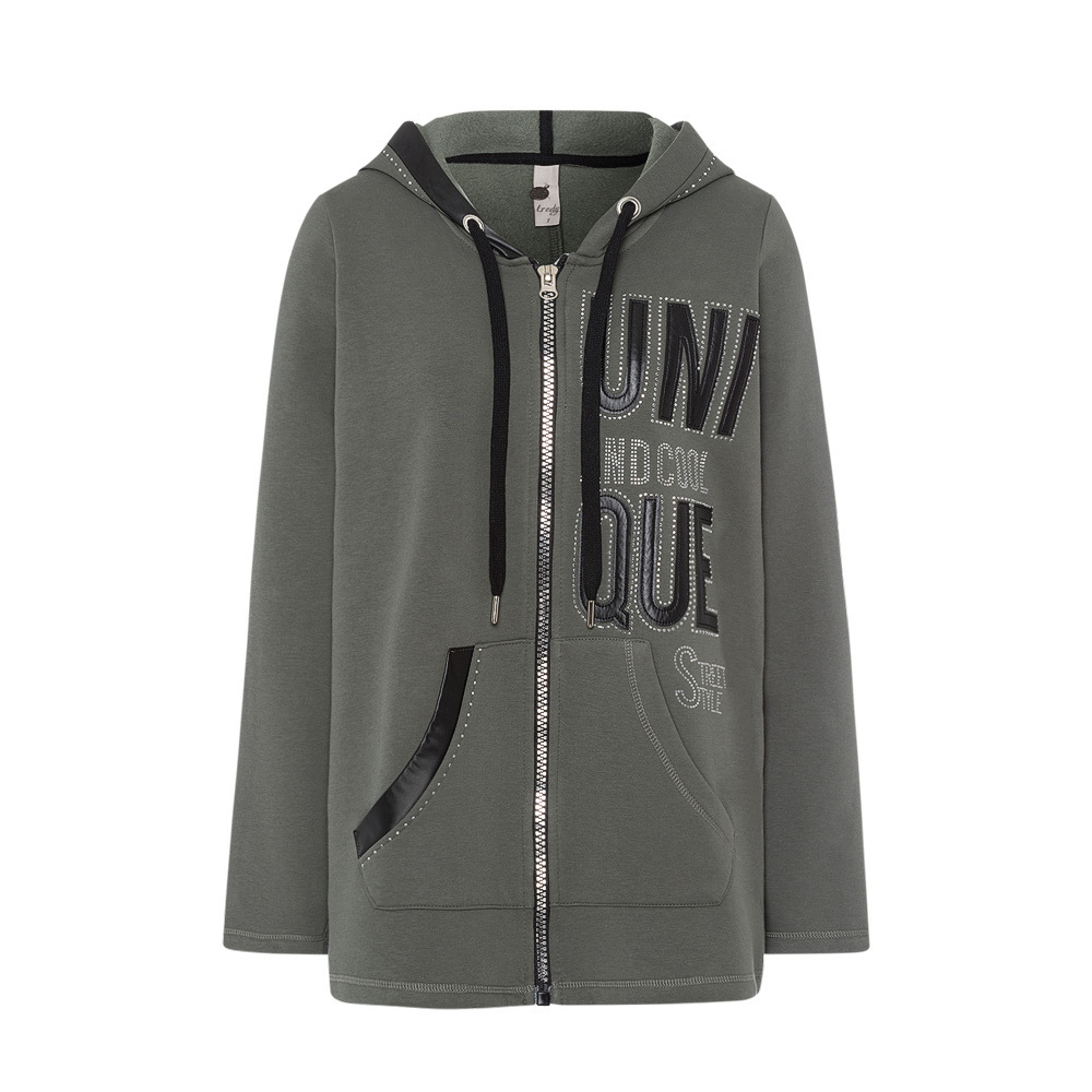 Sweatjacke 'Unique', oliv 