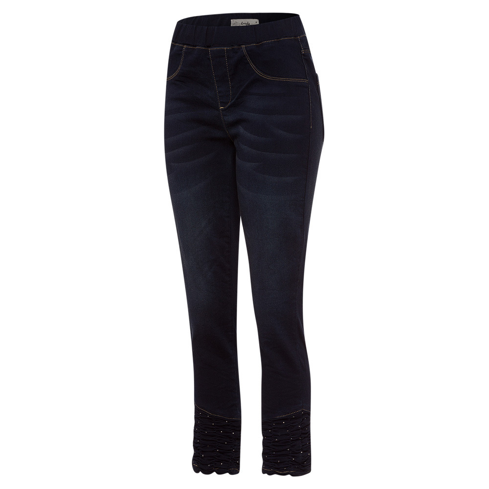 Jeggings mit Raffung, dark blue denim 