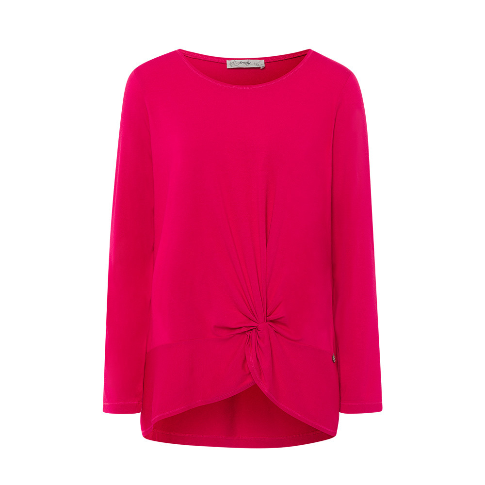 Langarmshirt mit Knoten, pink flash 