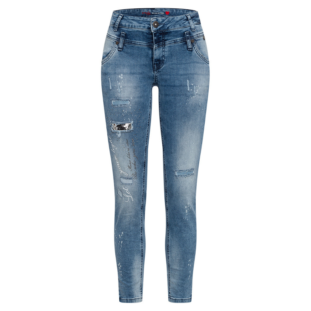 Doppelbundjeans, light blue denim 