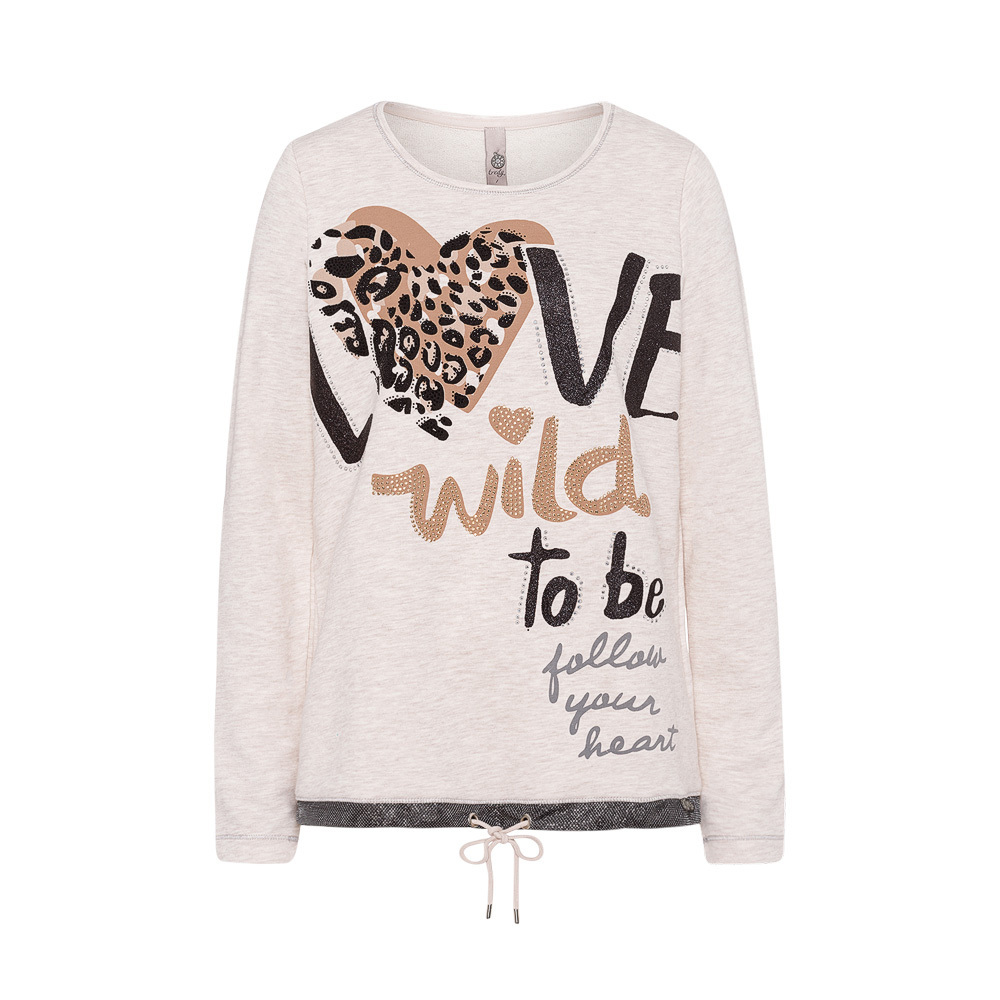 Sweatpullover 'Love', sand-melange 1