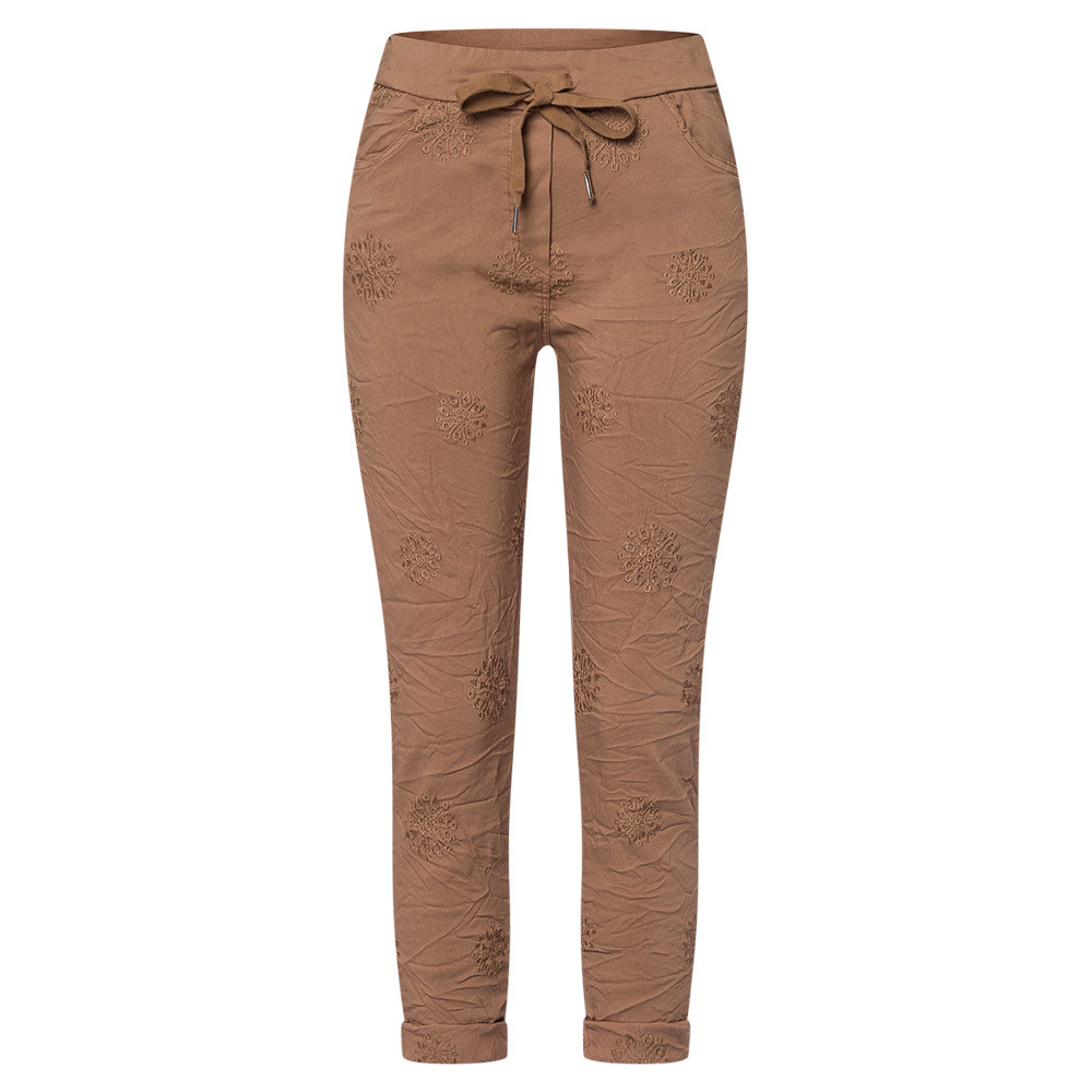 Joggpants Stickerei, cappuccino 