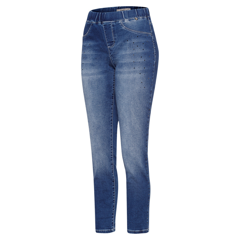 Jeggings mit Ziersteinen, blue denim 