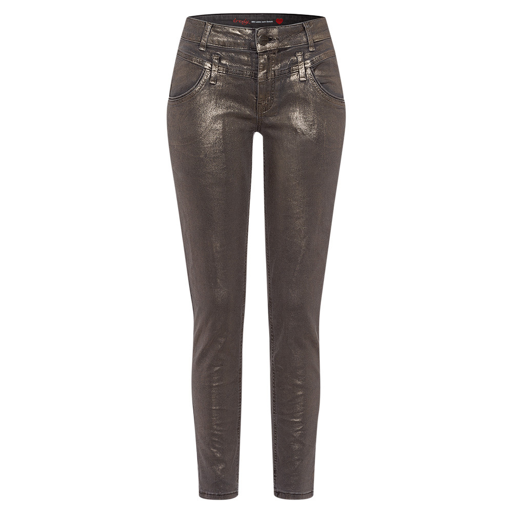 Jeans mit Schimmer, grey-gold 