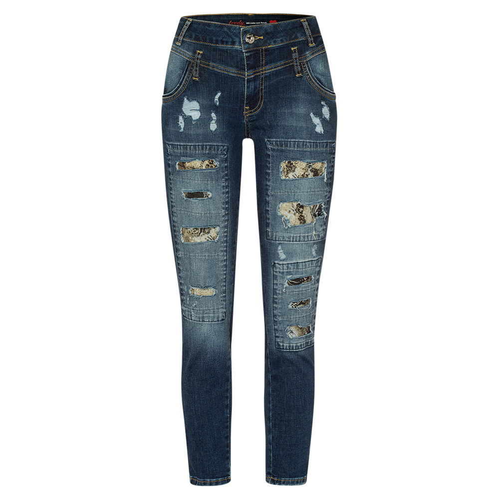 Jeans 'destroyed', blue denim 