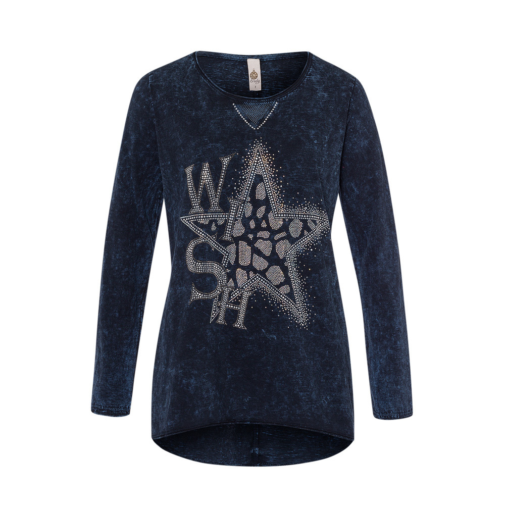 Langarmshirt 'Wish', night 