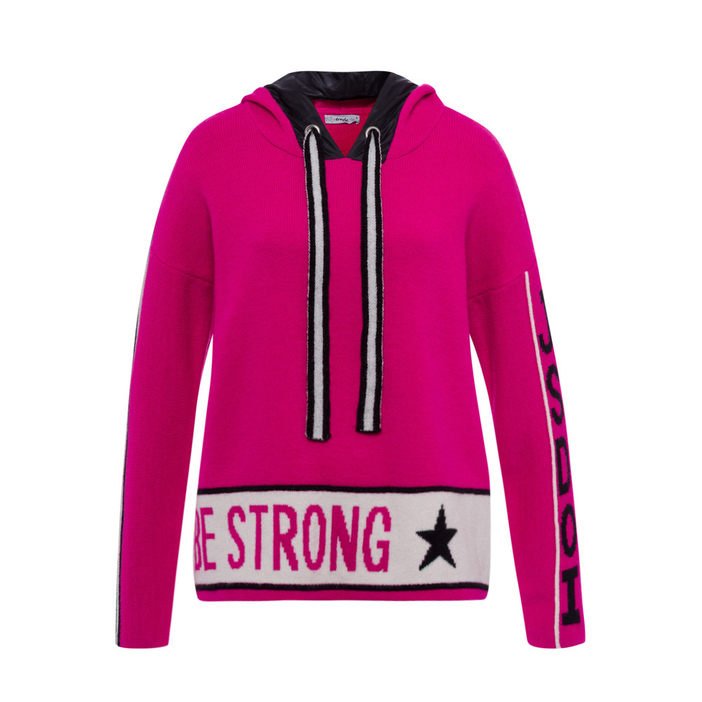 Strickpullover 'Be strong', pink flash 