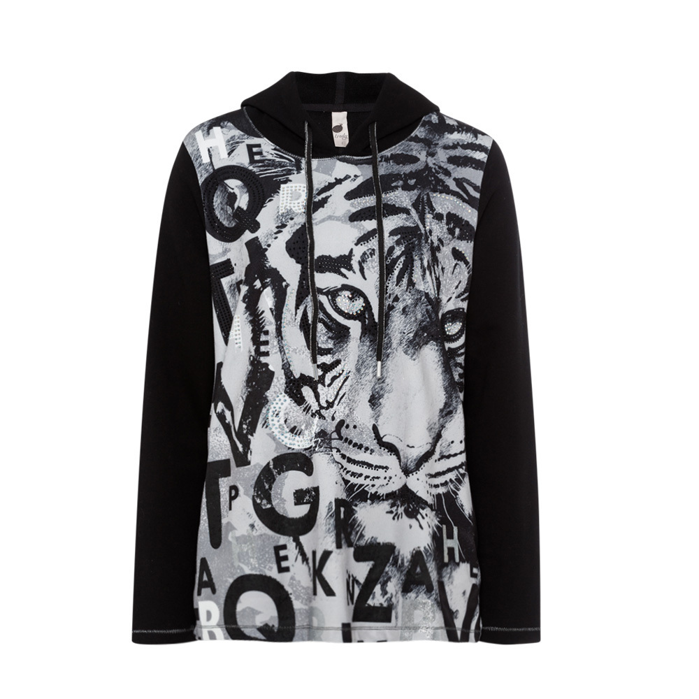 Sweatpullover 'Tiger', schwarz-offwhite 