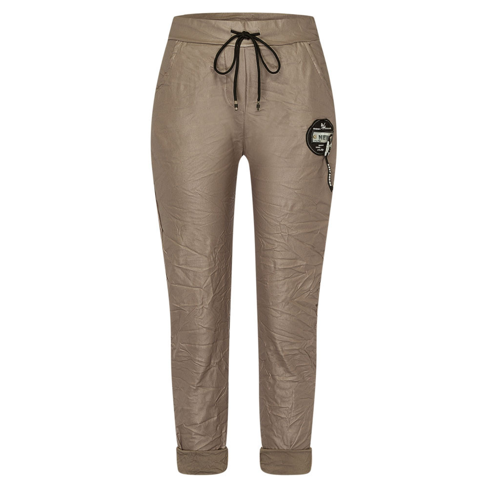 Joggpants in Leder-Optik, treibholz 