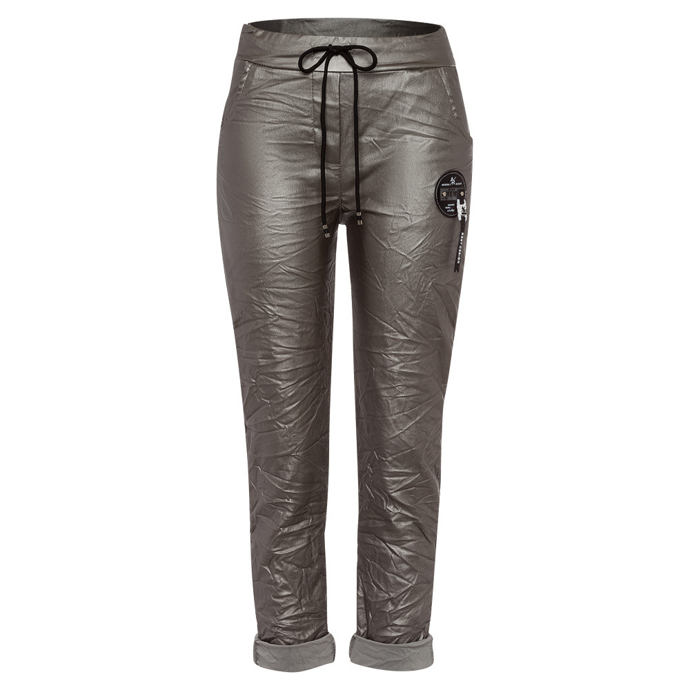 Joggpants in Leder-Optik, metallic 2