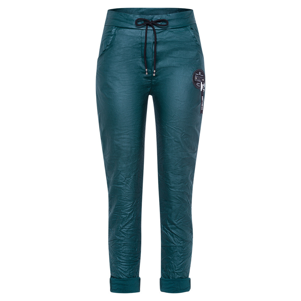 Joggpants in Leder-Optik, forest green 3