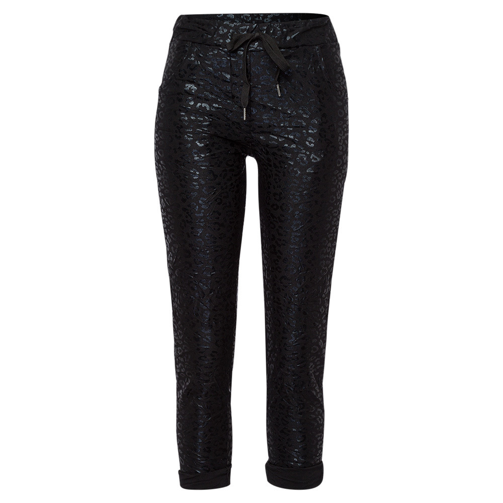 Joggpants im Animalprint, schwarz 