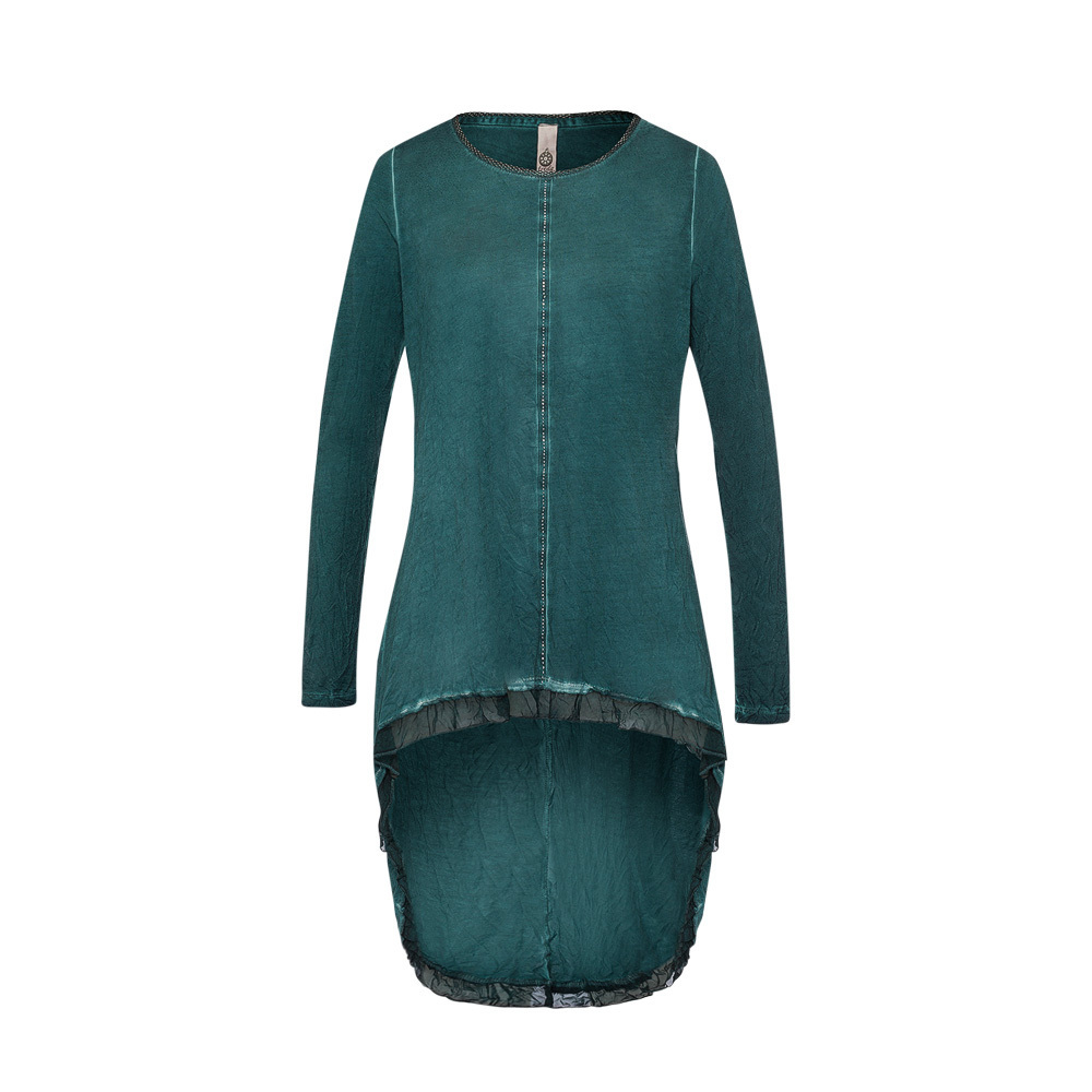 Langarmshirt 'Vokuhila', forest green 