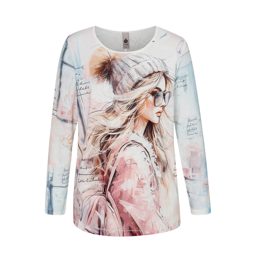 Langarmshirt  'Woman', rosenholz 