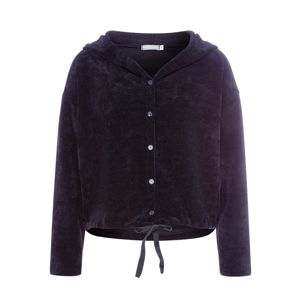 Cordjacke cropped, schwarz 