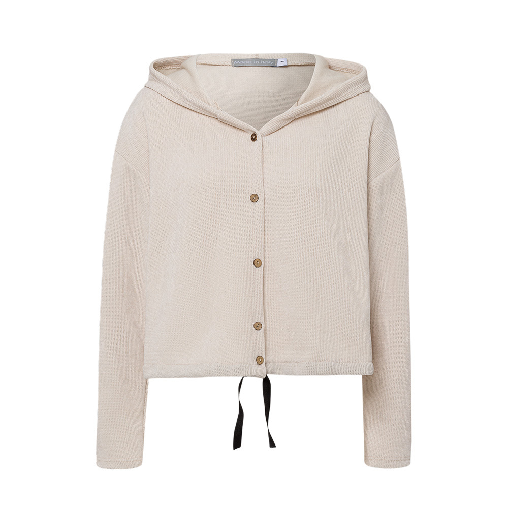 Cordjacke cropped, crema 