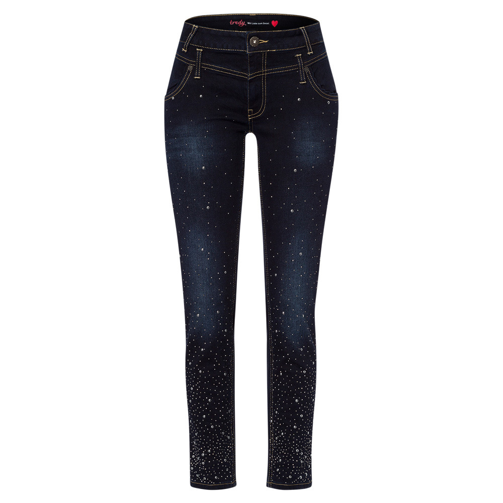 Jeans 'Glitzer', blue black denim 