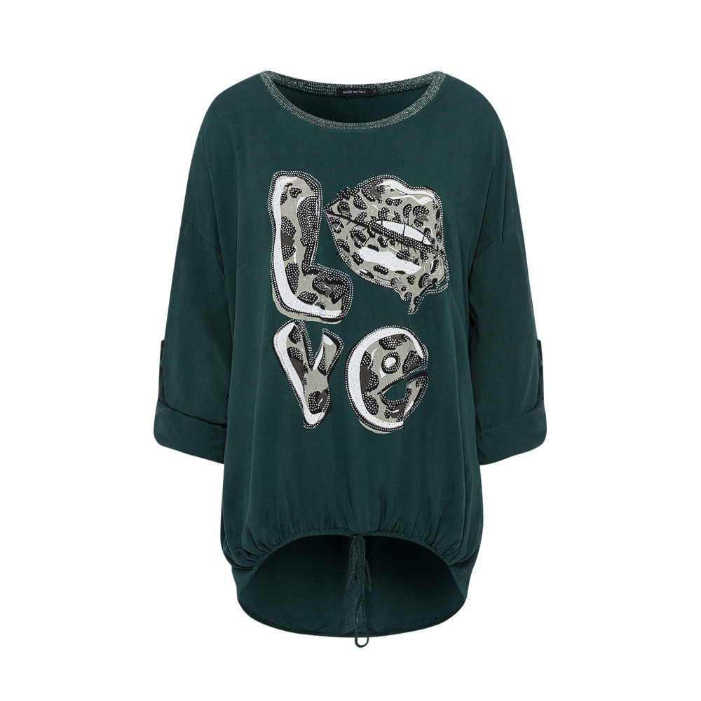 Bluse 'Love', forest green 1