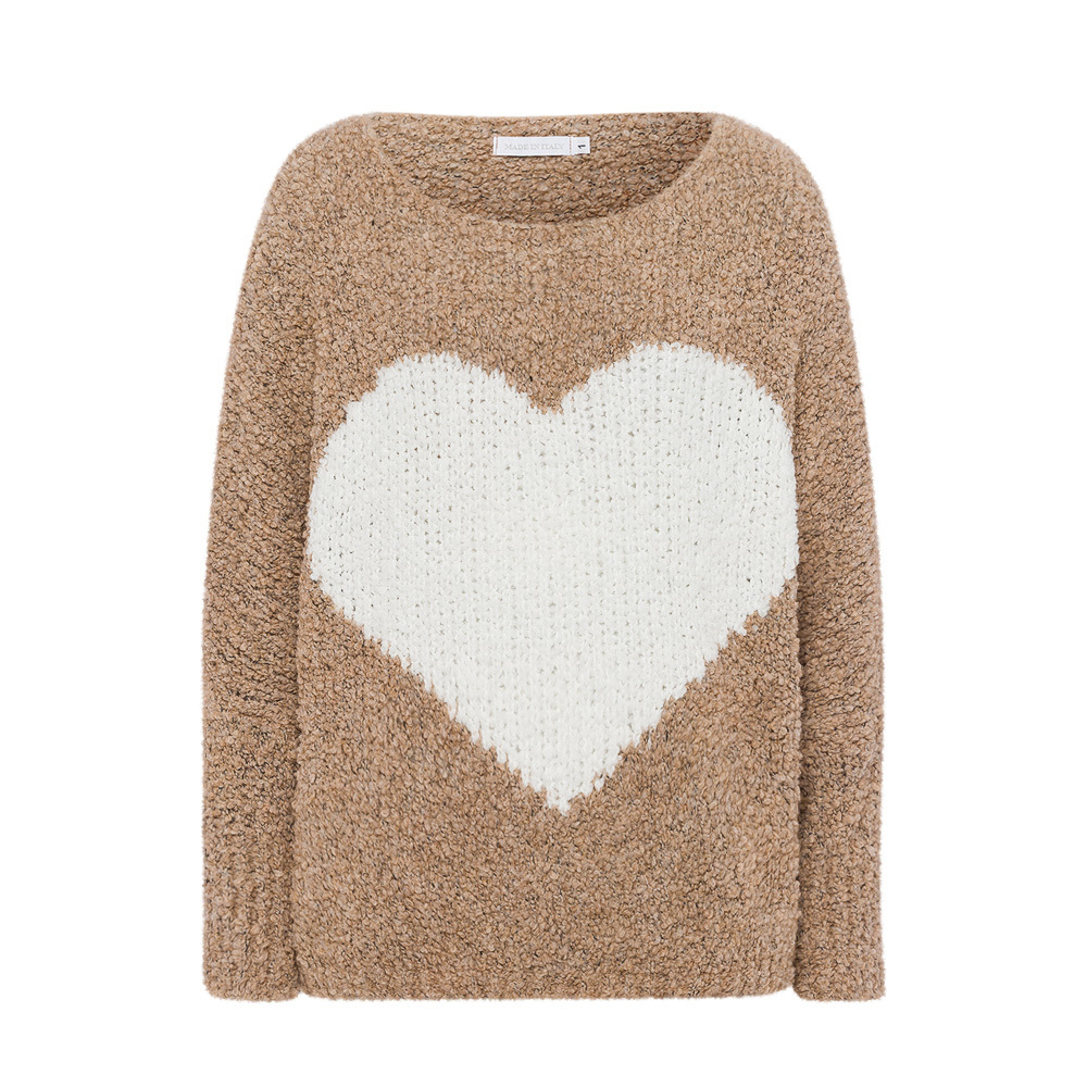 Strickpullover 'Herz', cappuccino 