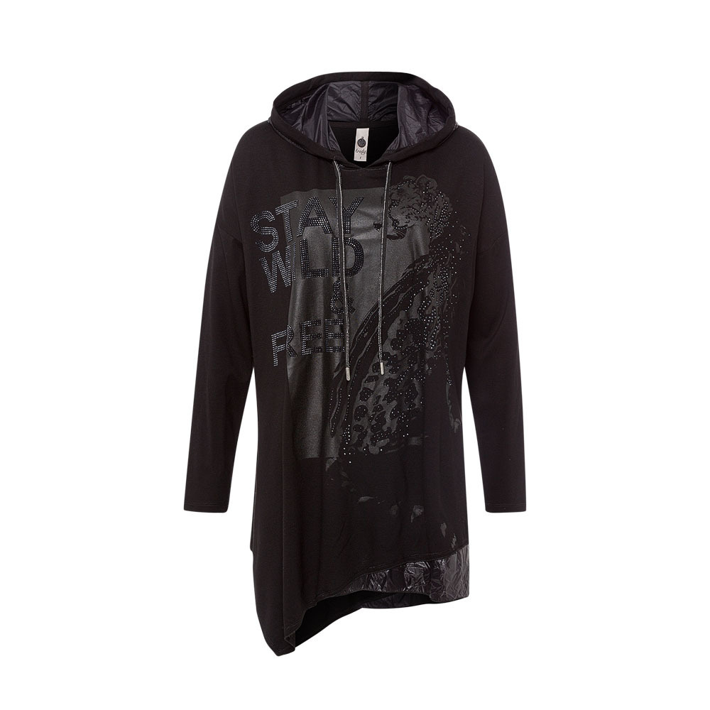 Langarmshirt 'Wild & free', schwarz 3