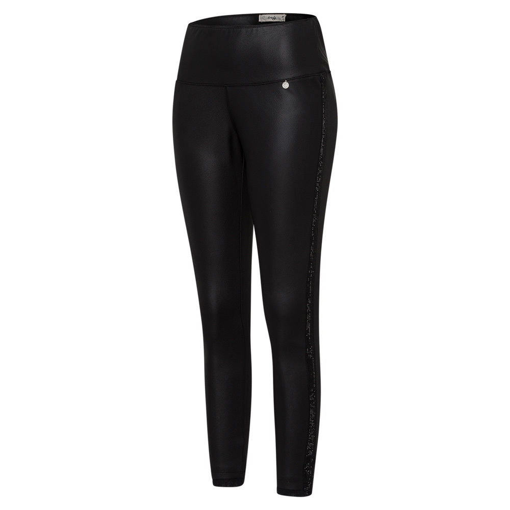 Leggings mit Galonstreifen, schwarz 