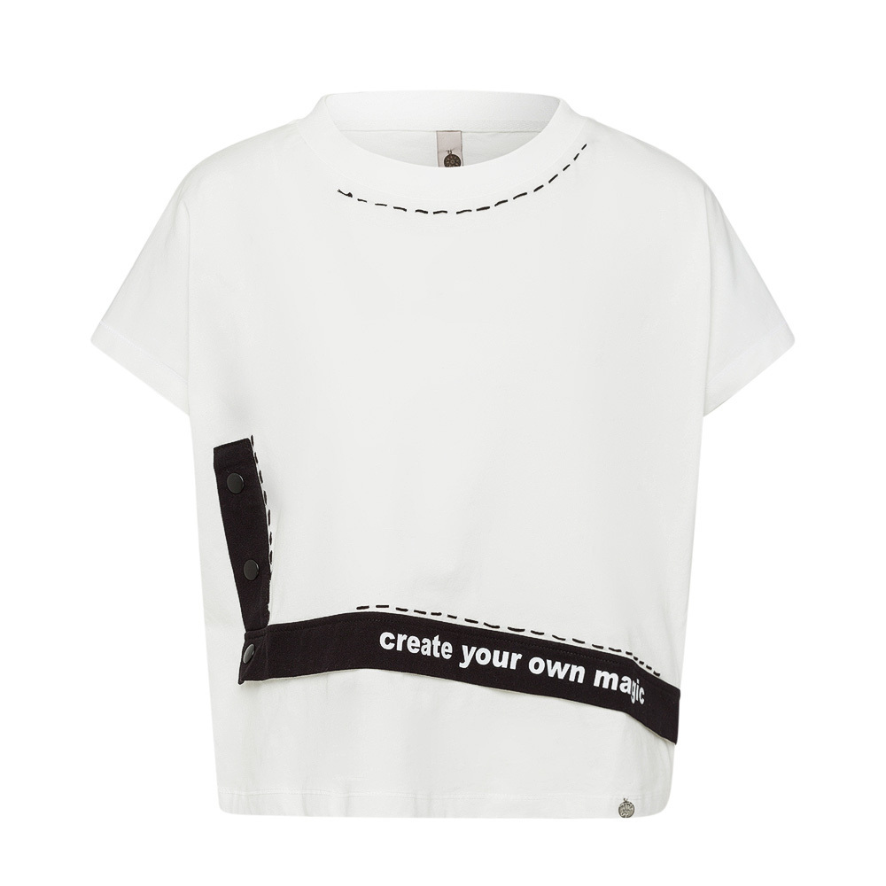 Cropped-Shirt 'Stay Strong', offwhite 5