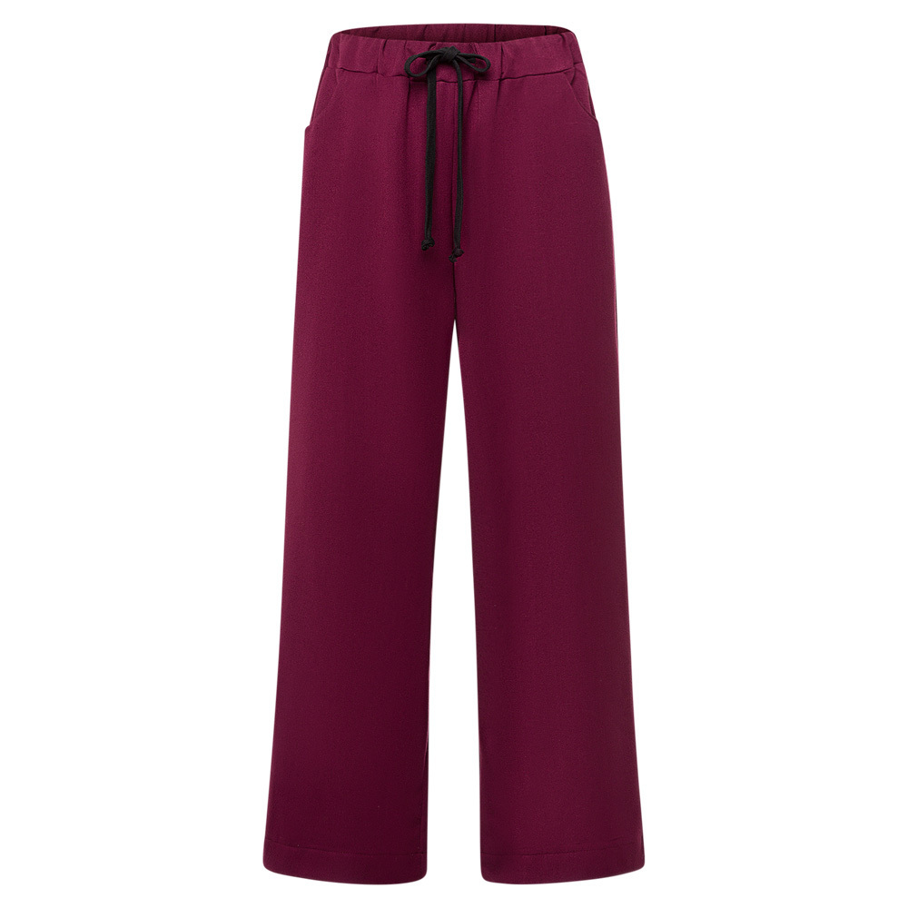 Wide Leg Hose lang, burgund 